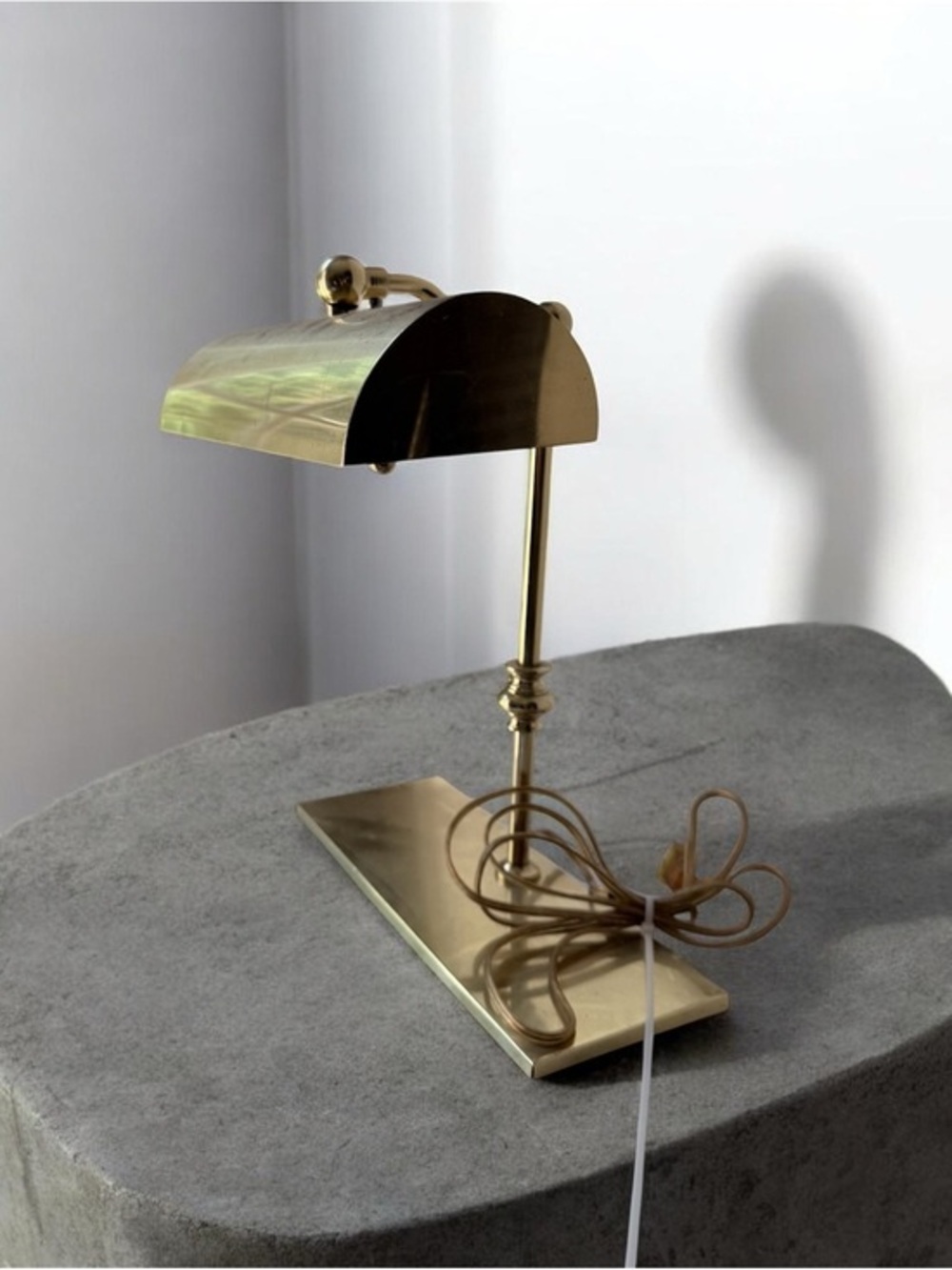 Brass Banker Desk Lamp - Gold Finish adjustable. 13.5” high